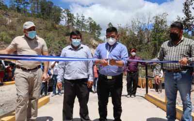 Inauguración de la obra Caja Puente en paso Quebrada, El Pozol.